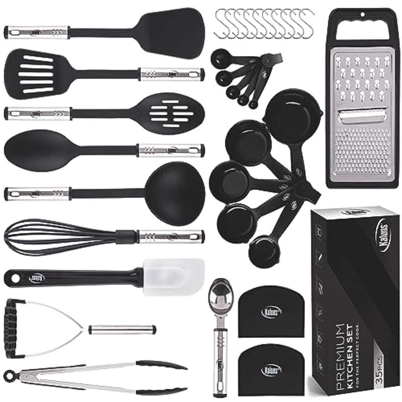 Kitchen Utensils Set Cooking Utensil Sets, Nylon and Stainless Steel  Kitchen Gadgets Nonstick and Heat Resistant Home, House, Apartment  Essentials Kitchen Accessories Must Haves Pots and Pans set